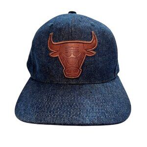 Mitchell & Ness NBA Chicago Bulls Hat SnapBack Denim Ball Cap Outdoors Sports